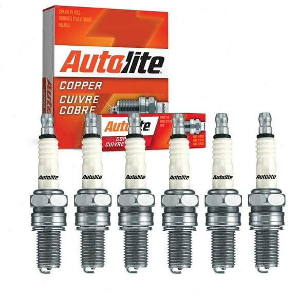 6 pc Autolite 4132 Copper Core Spark Plugs for 4076 841 A10 HG1 S121XL Ignition Wire Secondary