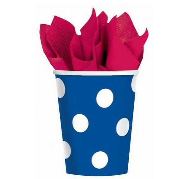 Blue Polka Dot 9 oz. Paper Cups Party Accessory