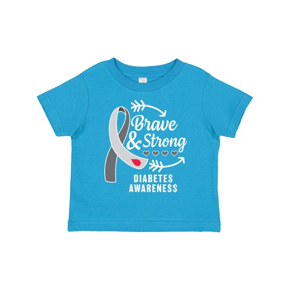 Inktastic Diabetes Awareness Brave and Strong Boys or Girls Toddler T-Shirt