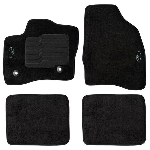 Carpet Floor Mats for 2010 to 2019 Ford Taurus with Non-Slip Heel Pad and Safety Hooks - Front and Rear - ecoMats