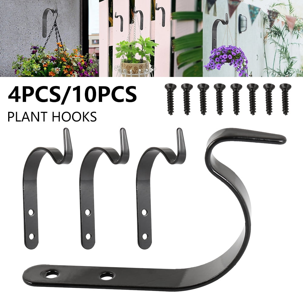 4pcs//10pcs Metal Hanging Baskets Brackets Hooks Garden Plant Wall Hanger Bracket