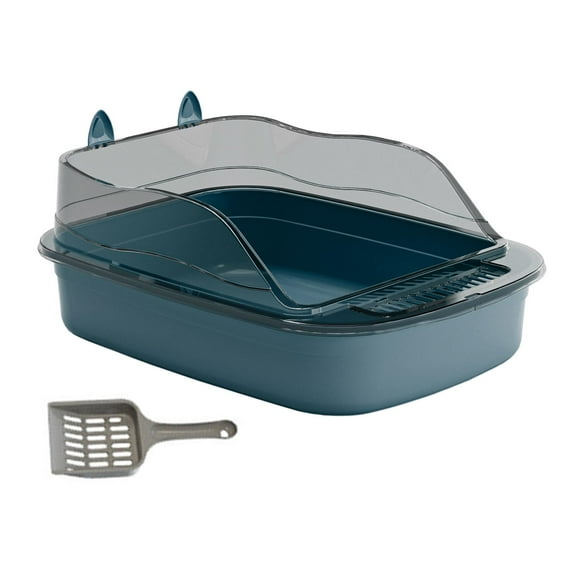 Caja de arena para gatos, 50x34x18cm, apariencia de dibujos animados, arenero para gatos, orinal para gatitos azul Yuyangstore Bandeja de arena para gatos