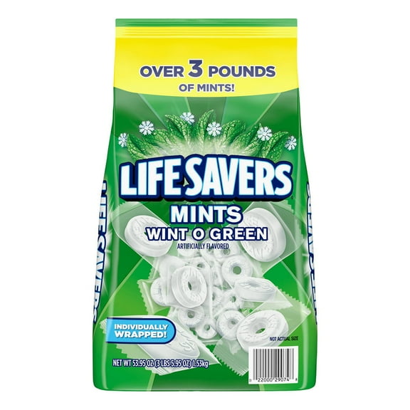 Life Savers Wint O Green Breath Mints Bulk Hard Candy, 53.95 oz.