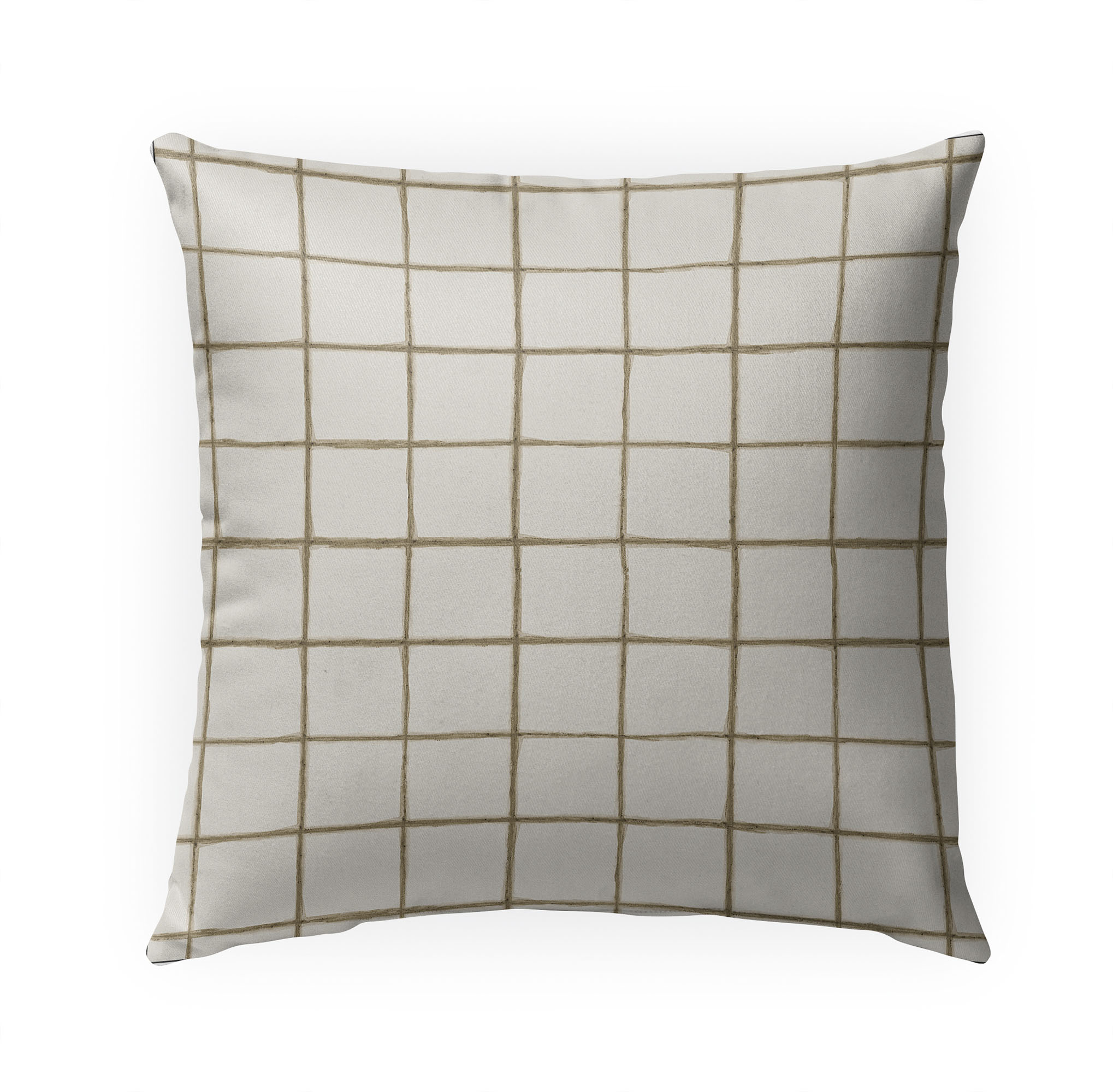 Watercolor Check Beige Outdoor Pillow by Kavka Designs - image 1 of 5