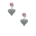 thumbnail image 2 of Delight Jewelry Antiqued Snake Print Heart Pink Crystal Clip on Earrings, 2 of 5
