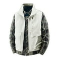 thumbnail image 2 of BiZtdJrK Men's Lightweight Golf Vest Outdoor Work Vests Zip Up Sleeveless Cargo Jacket Stand Collar Outwear Vest White XXXL, 2 of 9