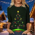 thumbnail image 3 of JTZGDY Womens Christmas Shirts Xmas Funny Printed Crew Neck 3/4 Length Sleeve Tops 2026 Festive Dressy Casual,Plus Size,Christmas Clothes for Women,Holiday Basic Tee,Tunic Tops Pullovers, 3 of 8