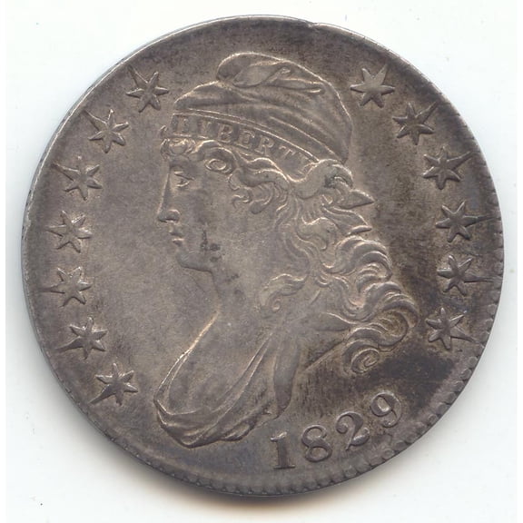 1829 Capped Bust Half Dollar, Lustrous and Original XF-AU