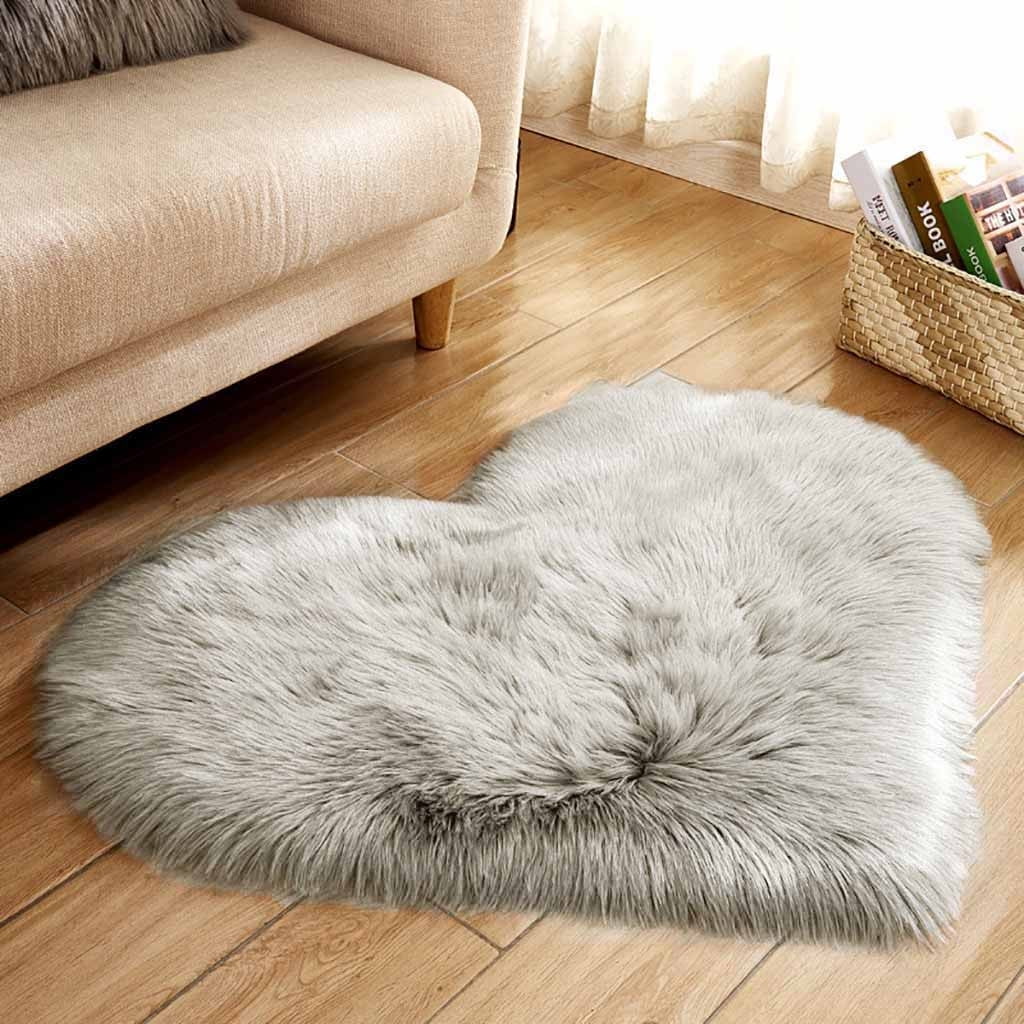 6X2'Ft Bedroom Faux Fur Rug Furry Carpet Imitate Sheepskin Rug Washable Mat