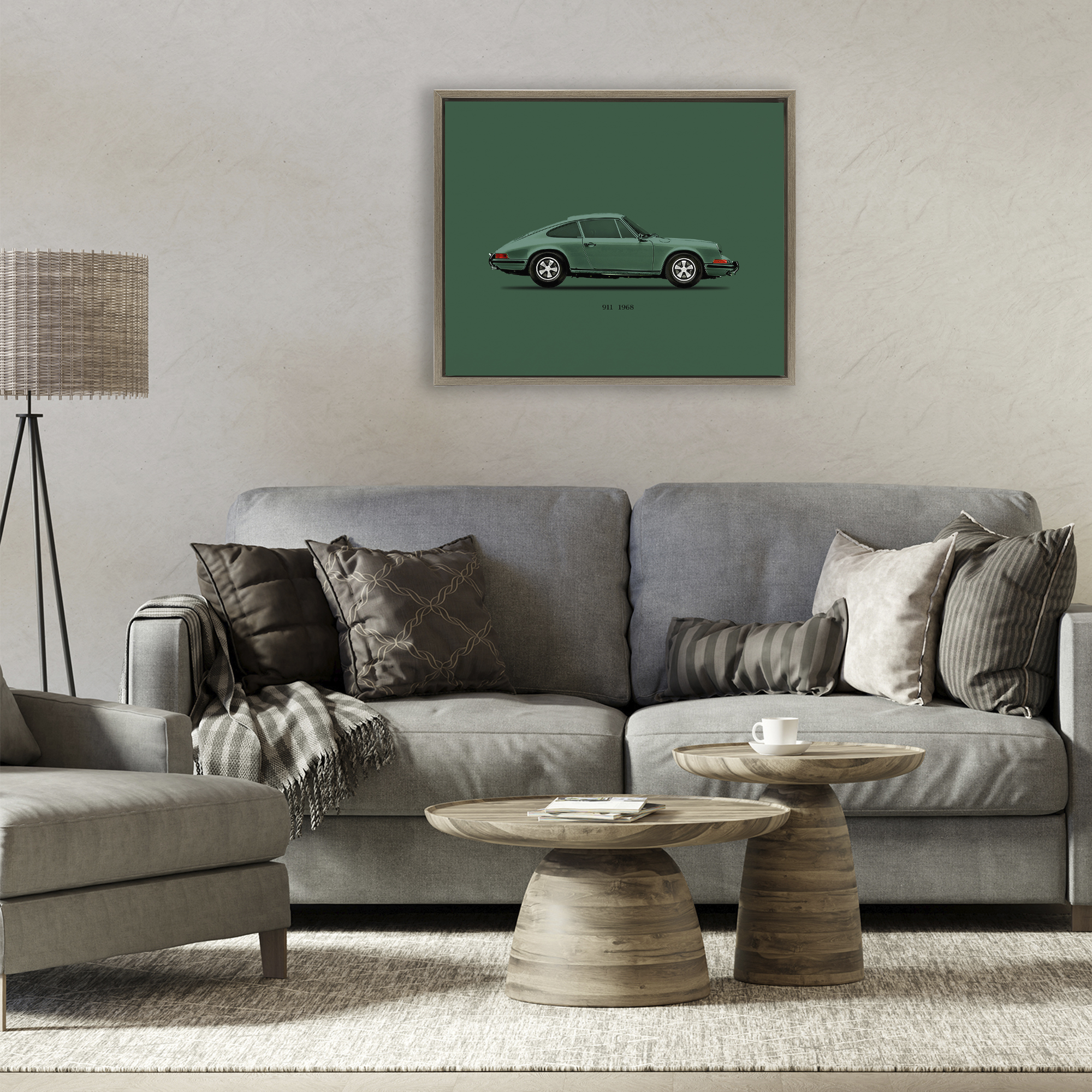 Stupell Industries Green Toned Classic Car Brown Framed Floater Canvas Wall Art, design by Mark Rogan