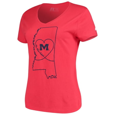 Ole Miss Replica - Women's Russell Red Ole Miss Rebels State V-Neck T-Shirt