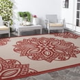 thumbnail image 2 of Safavieh Courtyard Millicent Medallion Indoor/Outdoor Area Rug, Beige/Red, 6'7" x 6'7" Square, 2 of 10