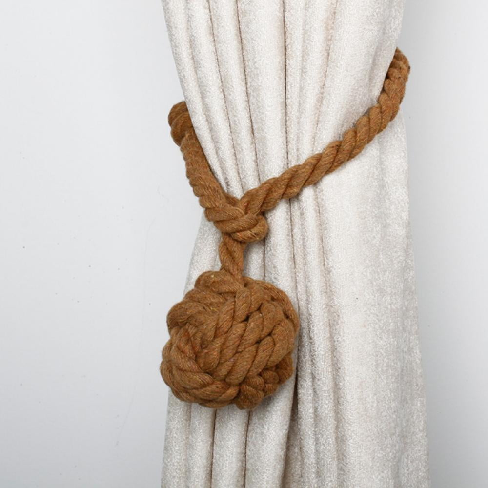 2 Pack Curtain Tiebacks Outdoor Decorative Rope Drapes Holdbacks Tie