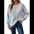 thumbnail image 2 of Suéteres de Mujer de Otoño, Informales, de Larga, Ligeros, de Gran Tamaño, Tipo Pulóver Gris S, 2 of 10
