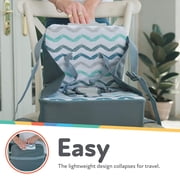 Nuby Easy-Go Lightweight High Chair Booster Seat, For 9 Months and up, Beige Safari Print