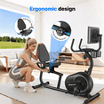 thumbnail image 3 of MERACH Vélo d'Exercice Couché avec Écran, Résistance Magnétique, Application Bluetooth, Siège et Dossier Réglables, Capacité de 350 Lb, Vélo Stationnaire d'Intérieur pour Aînés et Cardio à la Maison, 3 of 8