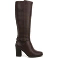 thumbnail image 2 of Naturalizer Women's Joslynn Knee High Heeled Boots Dark Brown Wide Calf 9.5W, 2 of 5
