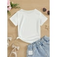 thumbnail image 2 of Big Sister 2025 Alphabet Print T-Shirt for Girls - Casual Crew Neck Short Sleeve Top, Polyester Knit Fabric with Medium Stretch, Perfect for Spring/Summer/Fall, 2 of 6