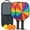 Black, variant on Pickleball Paddles Set Of 2, Fiberglass Surface, Vibrant Rainbow Print, 4 Balls & Bag