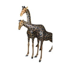 Pair of Giraffes Bronze Statues -  Size: 32"L x 12"W x 55"H.