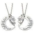thumbnail image 2 of Shulemin 2Pcs I Love You to the Moon and Back Mother Daughter Heart Necklace Pendant Gift, 2 of 4