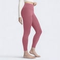 thumbnail image 6 of Women's High Waisted Yoga Leggings Solid Color Butt Lifting Workout Pants Quick Dry 4-Way Stretch Sports Tights for Gym Running Outdoor Red L, 6 of 6