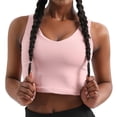 thumbnail image 1 of sweethay Camisola de yoga para mujer Vestido de fitness femenino Estilo simple Sujetador Chaleco Top Rosa S Type2 NO2, 1 of 6