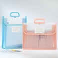 thumbnail image 4 of Plastic Expanding File Folder with Handle, Ongmies Portable Transparent Document Organizer, Mesh Pocket, Large Waterproof File Wallet Organizer Box, 4 of 9