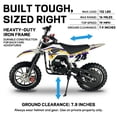 thumbnail image 2 of SYX MOTO TrailBlazer 40cc 4-Stroke Kids Gas Mini Dirt Bike, Automatic Off-Road Pit Bike for Beginners, Yellow/Purple, 2 of 3
