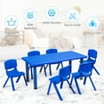 thumbnail image 6 of Gymax Kids Plastic Table and Stackable Chairs Set Indoor/Outdoor Classroom Home Blue, 6 of 10