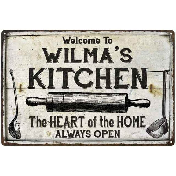 WILMA'S Kitchen Farmhouse Sign 8 x 12 High Gloss Metal 208120033215
