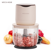 MOCCA HOUSE Wireless meat grinder USB charging, 600ml large capacity 100W high-power household electric multi-function food processor, minced meat mixer, juicer, ice crusher