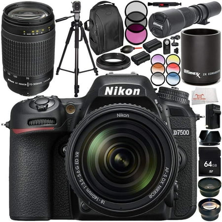 Nikon D7500 DSLR Camera with 18-140mm Lens and 70-300mm f/4-5.6G