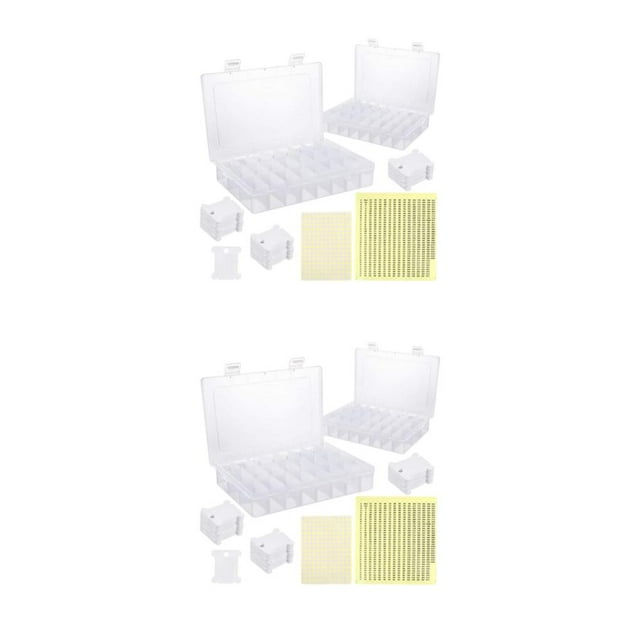 Justharion Outil de Broderie Résistant aux Rayures DIY Mode Durabilité et Organisation Facile Bobines 2bobine+150bobine+2tags 2Set