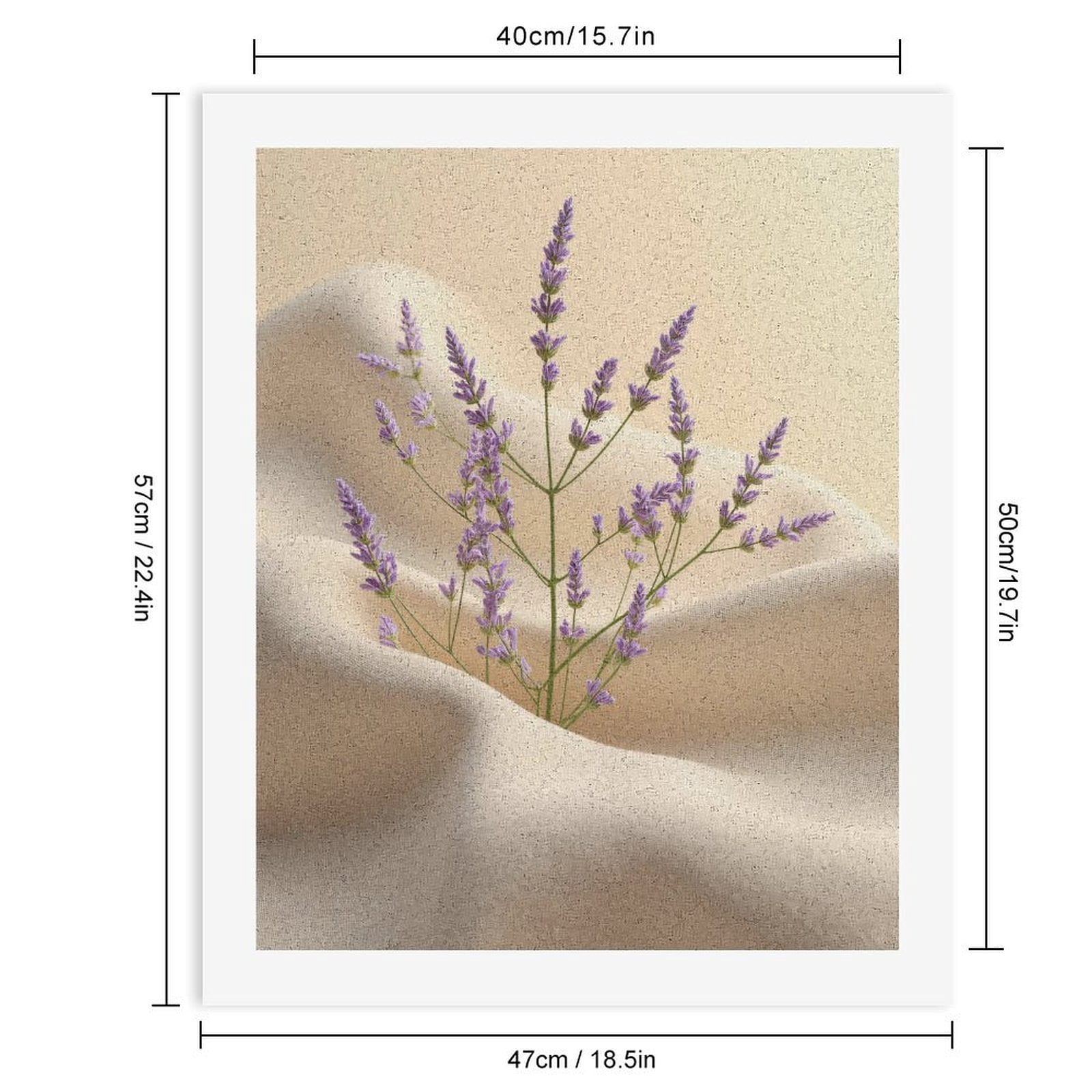 Paint by Numbers Kit for Adults, Lavender Blooms On Beige Fabric Paint by Numbers, Easy Paint by Numbers Kit for Adults Beginner, DIY Adult Paint by Number Kits on Canvas, Home Decor