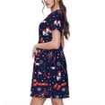 thumbnail image 2 of Naloa Winter Sports Fun Pattern Print Womens Summer A-Line Dress with Pockets,Short Sleeve Dresses,Flowy Beach Swing Dress for Vacation Travel, 2 of 6
