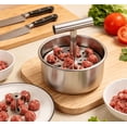 thumbnail image 5 of YAMB Stainless Steel Meatball Maker, 12 Holes Manual Push-Type Meat Baller Mold, Hand Pressure Multi-Function Kitchen Fish‑ball Sushi Making Tool for Home & Stall Use, 5 Inch, 5 of 9