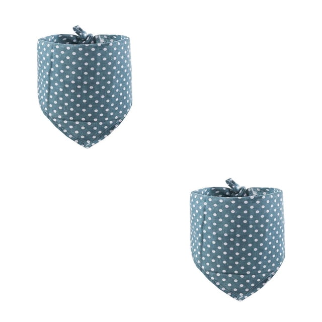 Methold Bufanda de baba para mascotas, 4 estaciones, cálido, adorable, lavable, Triangular, accesorios de toalla para cuello de 25-45cm, azul Azul oscuro 2piezas