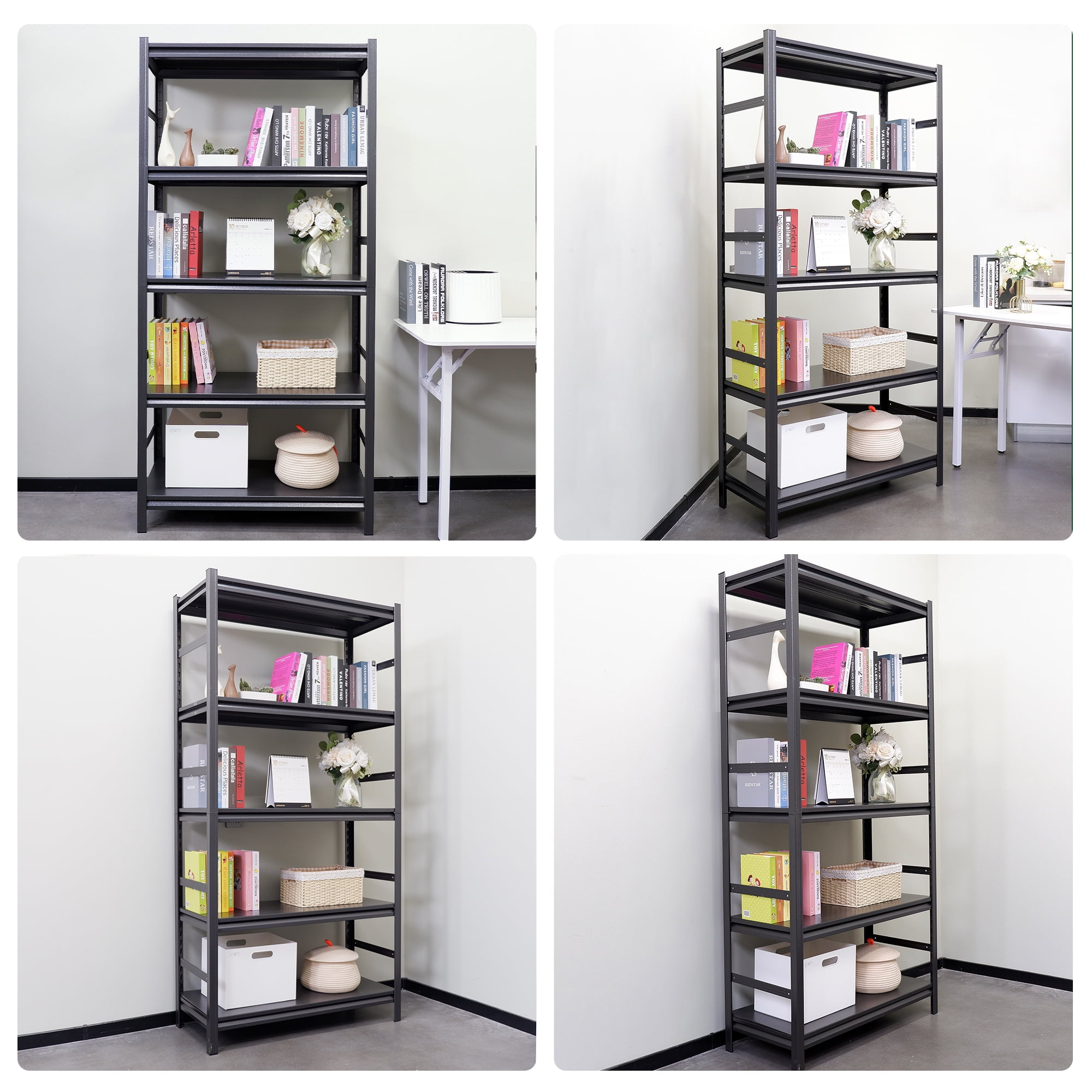 Miniyam Heavy-Duty Metal Shelving Unit, 5 Adjustable Shelves, 2000 lbs Capacity, 78"x47.2"x18"