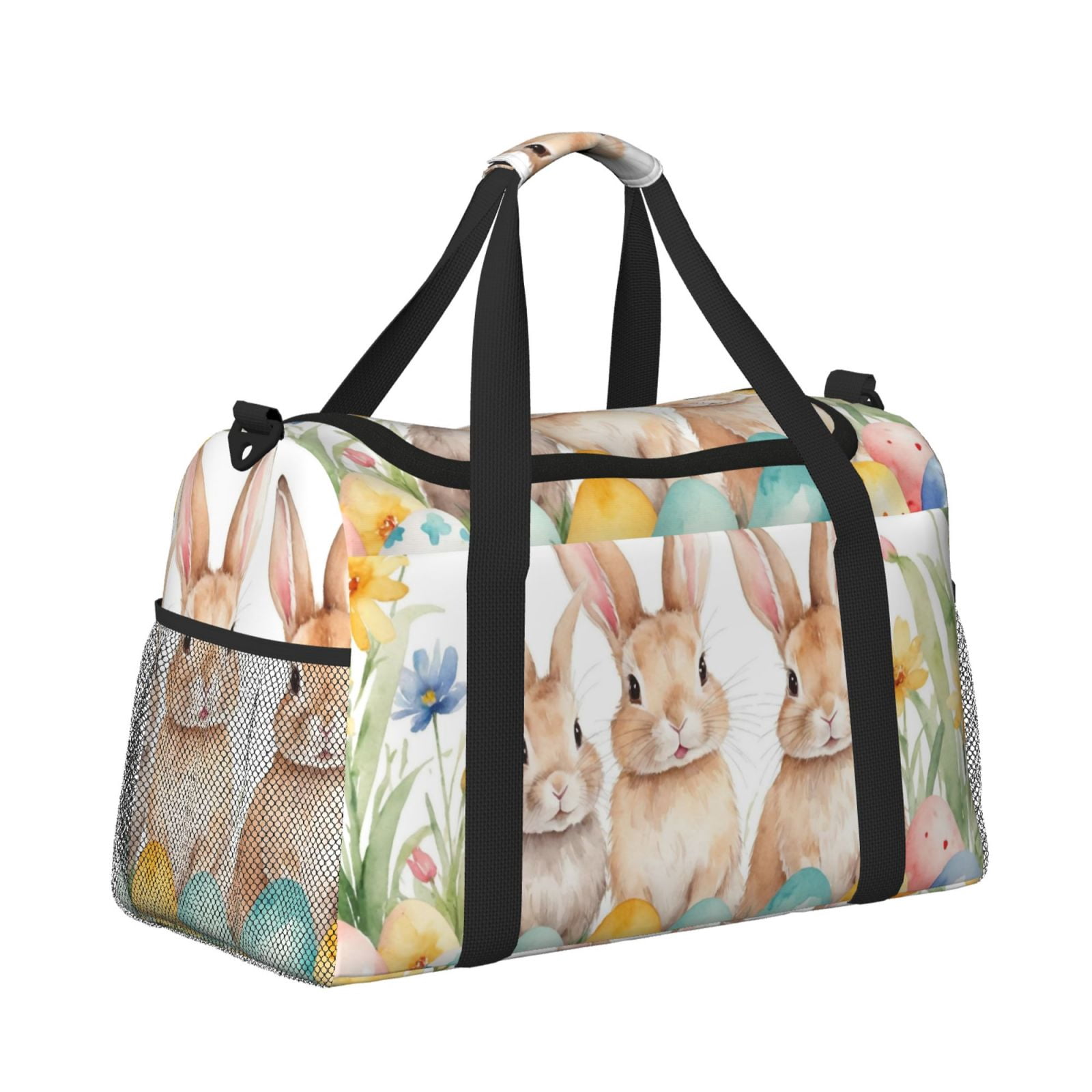 Fuzoiu Happy Easter Print Travel Duffle Bag,Carry On Tote Bags,Duffel Bag,Sport Gym Bag, Hospital Bag for Labor and Delivery, Overnight Bag,Luggage Bag