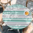 thumbnail image 2 of Turquoise Stripes Round Tablecloth, Fitted Table Cover with Elastic for 55"-60" Round Tables, Modern Minimalist Horizontal Lines Table Cloth Outdoor Indoor Dinning Party Waterproof Tablecloths, 2 of 7