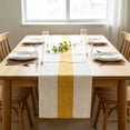 thumbnail image 6 of AUNVITO Linen Braid Patchwork Decorative Table Runner 12 x 108 Inch Farmhouse Tablecloth for Dining Table Kitchen Counter Holiday Party Decor, 6 of 6