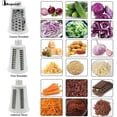 thumbnail image 2 of Rallador de verduras, rallador de queso manual con 5 cuchillas de acero inoxidable, rebanador de verduras, rebanador multifunción, rallador de verduras giratorio de mano, ideal para pepinos, calabacin JFHHH pequeña, 2 of 5