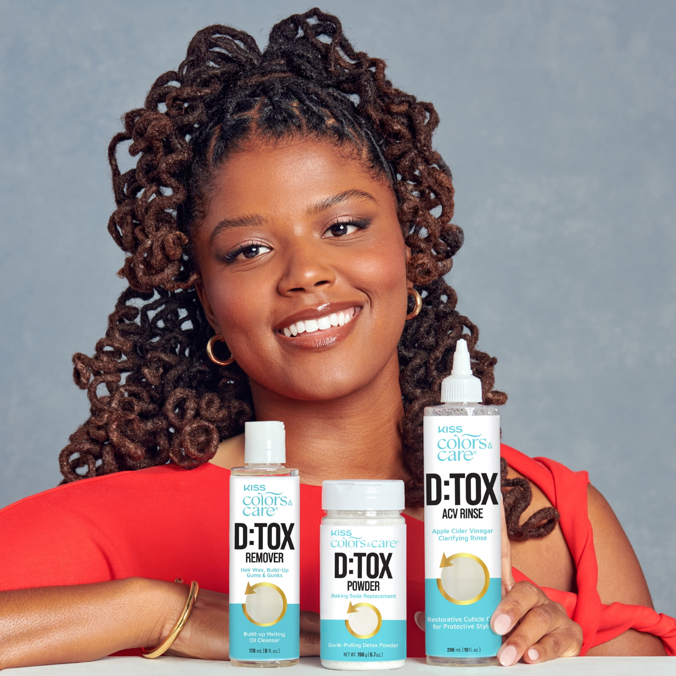 ４boxes detoxDETSsss KISS Colors & Care D:TOX Hair Detox Remover, Build-Up Melting Oil