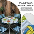 thumbnail image 3 of Round Fitted Tablecloth with Elastic Edge, Football Basketball Baseball Football Fitted Table Cloth for Round Tables, Blue Sport Theme Waterproof Tablecloth for Outdoor Picnic Party 55-60in, 3 of 9