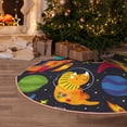 thumbnail image 6 of Daiia Dinosaurs in Space Drawing Merry Christmas Tree Skirt , Xmas Large Lace-up Tree Skirt, Santa Snowflakes Rustic Home Decorations New Year Party Farmhouse Decor-36", 6 of 7