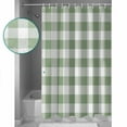 thumbnail image 3 of Shower Curtain Bathroom Set Sage Green Buffalo Plaid Waterproof Fabric Shower Curtains with Grommets&Hooks Country Gingham Check Privacy Bath Curtain for Bathtub 72x72in, 3 of 7