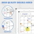 thumbnail image 4 of Dry Erase Calendar Whiteboard, 48" x 36" Monthly Large Dry Erase Calendar for Wall, Double-Sided Hanging White Board with Silver Aluminum Frame for Home, School, Office, Kitchen, 4 of 9