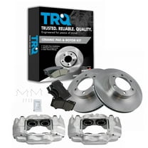 TRQ Front Brake Pad & Rotor Kit Brake Caliper Brake Pads Brake Rotor Ceramic Vented Fits Select 2003-2009 Lexus GX470 Toyota 4Runner