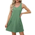 thumbnail image 4 of Jalioing Tank Mini Dress for Women Summer Sleeveless Sundress Hollow-Out V-Neck Casual Dresses, 4 of 5